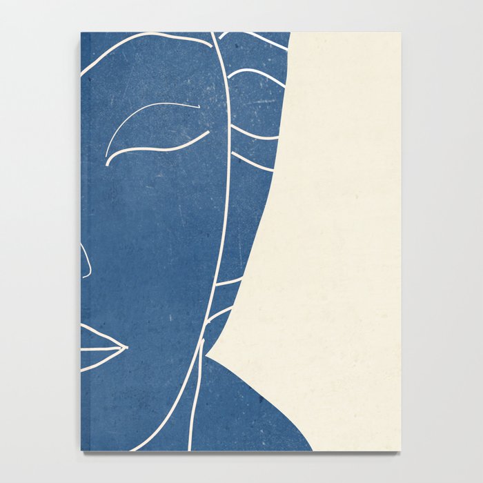 Lady Portrait Minimal Line Art 3 Blue Notebook Gallery Image 4