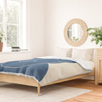 Lady Portrait Minimal Line Art 3 Blue Duvet Cover Gallery Image 2