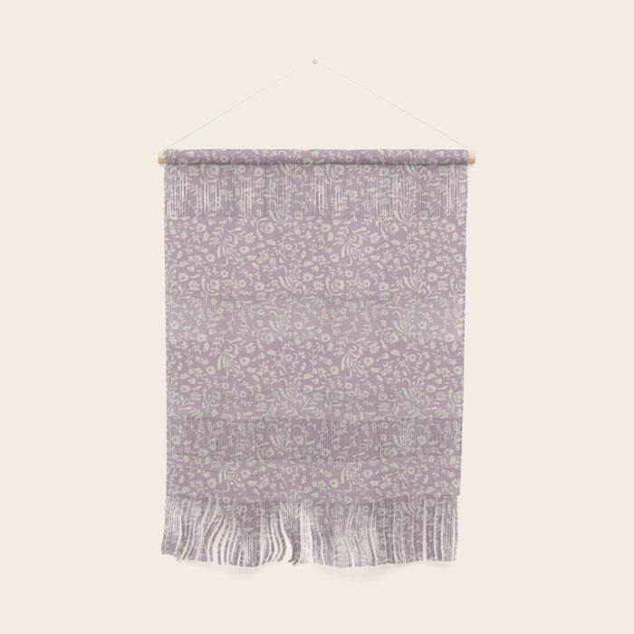 Lavender Boho Ditsy Toile Floral Wall Hanging Gallery Image 1