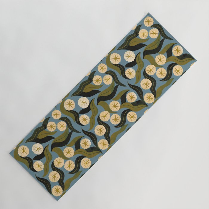Blue Floral Yoga Mat Gallery Image 1