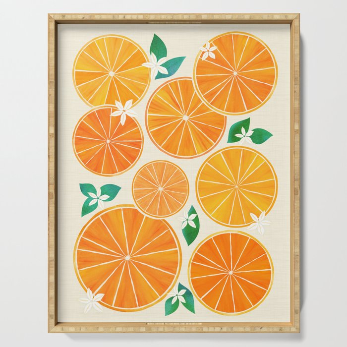 Orange Slices With Blossoms Serving Tray Gallery Image 1