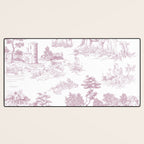 Toile de Jouy French Vintage Rose Lilac Blush & White Desk Mat Gallery Image 3