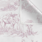 Toile de Jouy French Vintage Rose Lilac Blush & White Wall Tapestry Gallery Image 3