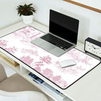Toile de Jouy French Vintage Rose Lilac Blush & White Desk Mat Gallery Image 2