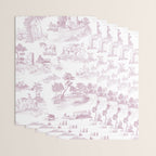 Toile de Jouy French Vintage Rose Lilac Blush & White Wrapping Paper Gallery Image 3