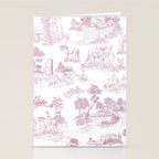 Toile de Jouy French Vintage Rose Lilac Blush & White Stationery Card Gallery Image 2