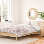 Toile de Jouy French Vintage Rose Lilac Blush & White Duvet Cover Gallery Image 2