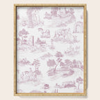 Toile de Jouy French Vintage Rose Lilac Blush & White Serving Tray Gallery Image 1
