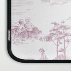 Toile de Jouy French Vintage Rose Lilac Blush & White Laptop Sleeve Gallery Image 3