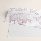 Toile de Jouy French Vintage Rose Lilac Blush & White Wrapping Paper Gallery Image 2