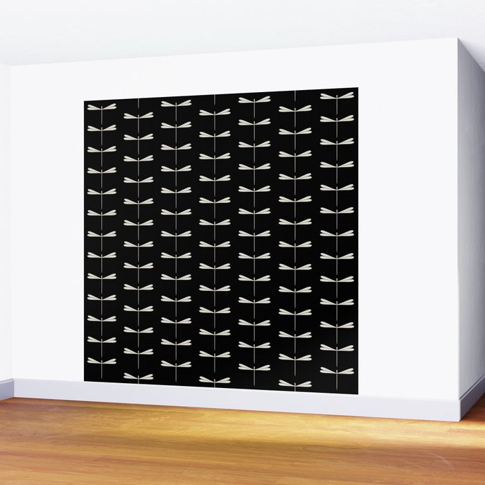 Dragonfly Pattern VII Black Wall Mural Gallery Image 2