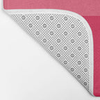 Simple Minimalist Color Block Design in Bold Bright Red and Pink Rose, Minimal Scandinavian Stripes Bath Mat Gallery Image 2