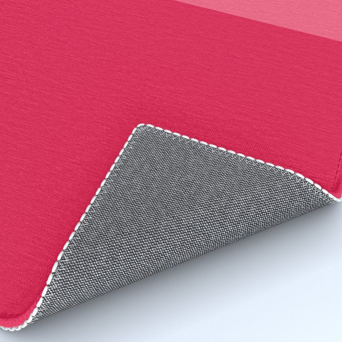 Simple Minimalist Color Block Design in Bold Bright Red and Pink Rose, Minimal Scandinavian Stripes Rug Gallery Image 4