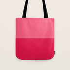 Simple Minimalist Color Block Design in Bold Bright Red and Pink Rose, Minimal Scandinavian Stripes Tote Bag Gallery Image 1