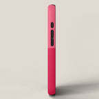 Simple Minimalist Color Block Design in Bold Bright Red and Pink Rose, Minimal Scandinavian Stripes iPhone Case Gallery Image 2
