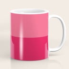 Simple Minimalist Color Block Design in Bold Bright Red and Pink Rose, Minimal Scandinavian Stripes Coffee Mug Gallery Image 1