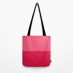 Simple Minimalist Color Block Design in Bold Bright Red and Pink Rose, Minimal Scandinavian Stripes Tote Bag Gallery Image 2