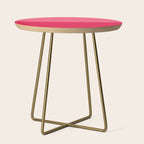 Simple Minimalist Color Block Design in Bold Bright Red and Pink Rose, Minimal Scandinavian Stripes Side Table Gallery Image 1