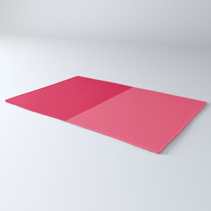Simple Minimalist Color Block Design in Bold Bright Red and Pink Rose, Minimal Scandinavian Stripes Rug Gallery Image 3