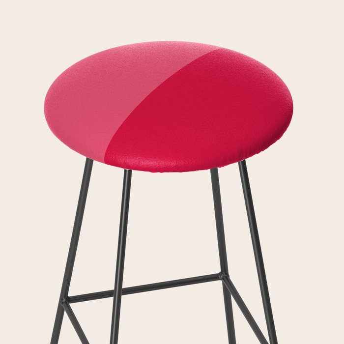 Simple Minimalist Color Block Design in Bold Bright Red and Pink Rose, Minimal Scandinavian Stripes Stool Gallery Image 2