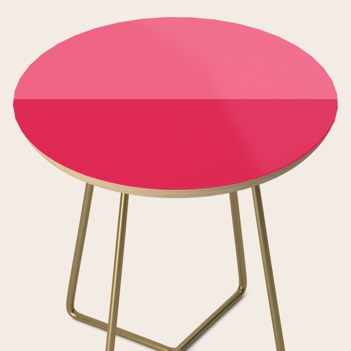 Simple Minimalist Color Block Design in Bold Bright Red and Pink Rose, Minimal Scandinavian Stripes Side Table Gallery Image 2