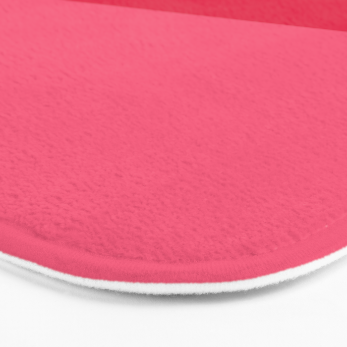 Simple Minimalist Color Block Design in Bold Bright Red and Pink Rose, Minimal Scandinavian Stripes Bath Mat Gallery Image 3