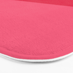 Simple Minimalist Color Block Design in Bold Bright Red and Pink Rose, Minimal Scandinavian Stripes Bath Mat Gallery Image 3