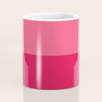 Simple Minimalist Color Block Design in Bold Bright Red and Pink Rose, Minimal Scandinavian Stripes Coffee Mug Gallery Image 4