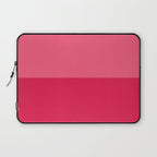 Simple Minimalist Color Block Design in Bold Bright Red and Pink Rose, Minimal Scandinavian Stripes Laptop Sleeve Gallery Image 1