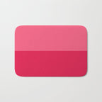 Simple Minimalist Color Block Design in Bold Bright Red and Pink Rose, Minimal Scandinavian Stripes Bath Mat Gallery Image 1