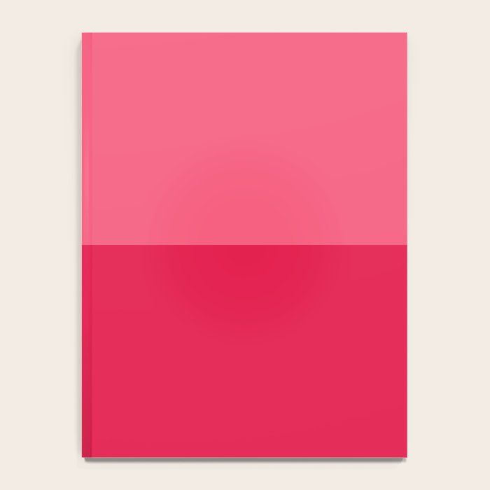 Simple Minimalist Color Block Design in Bold Bright Red and Pink Rose, Minimal Scandinavian Stripes Notebook Gallery Image 4