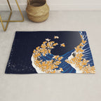Shiba Inu The Great Wave in Night Rug Gallery Image 1