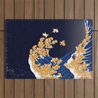 Shiba Inu The Great Wave in Night Outdoor Rug Gallery Image 1