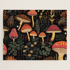 Dark Forest Magic Mushrooms Art Jigsaw Puzzle Gallery Image 1