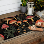 Dark Forest Magic Mushrooms Art Outdoor Rug Gallery Image 2