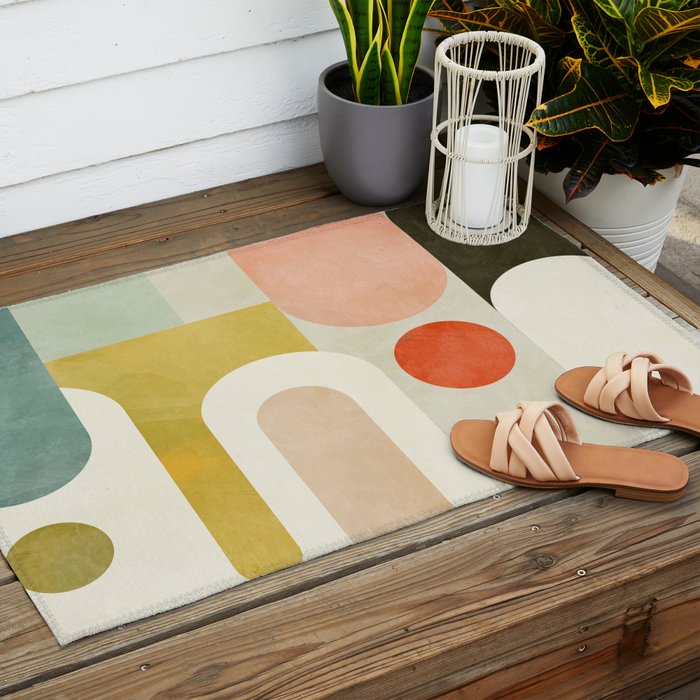 geometry abstract pastel Outdoor Rug Gallery Image 2