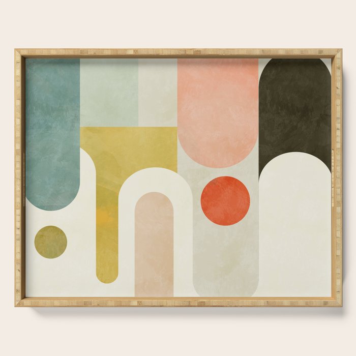geometry abstract pastel Serving Tray Gallery Image 1