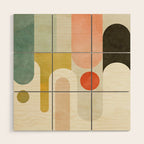 geometry abstract pastel Wood Wall Art Gallery Image 1