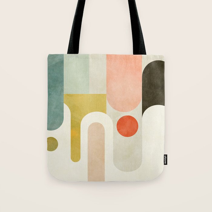 geometry abstract pastel Tote Bag Gallery Image 1
