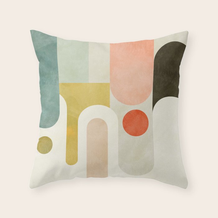 geometry abstract pastel Throw Pillow Gallery Image 6