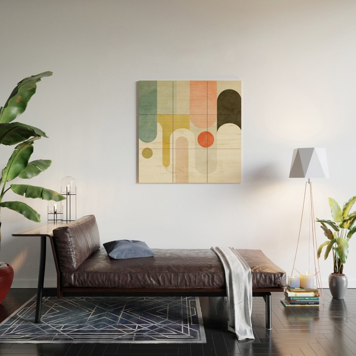 geometry abstract pastel Wood Wall Art Gallery Image 2