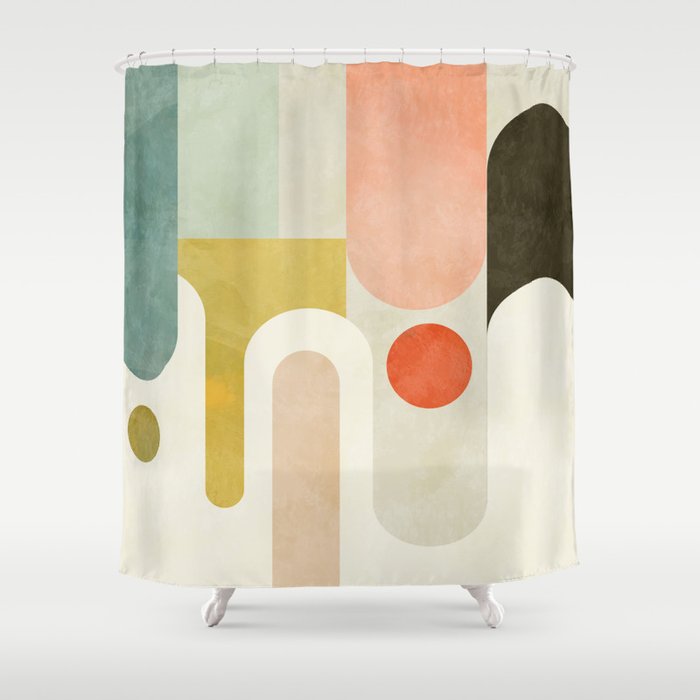 Geometry Abstract Pastel Shower Curtain