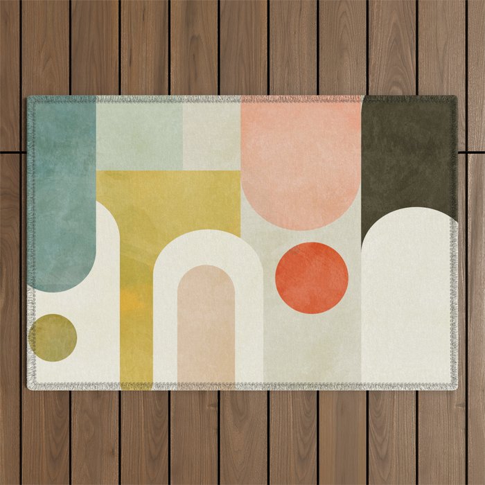 geometry abstract pastel Outdoor Rug Gallery Image 1