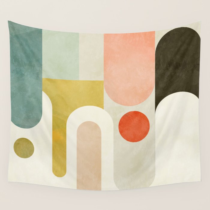 geometry abstract pastel Wall Tapestry Gallery Image 4
