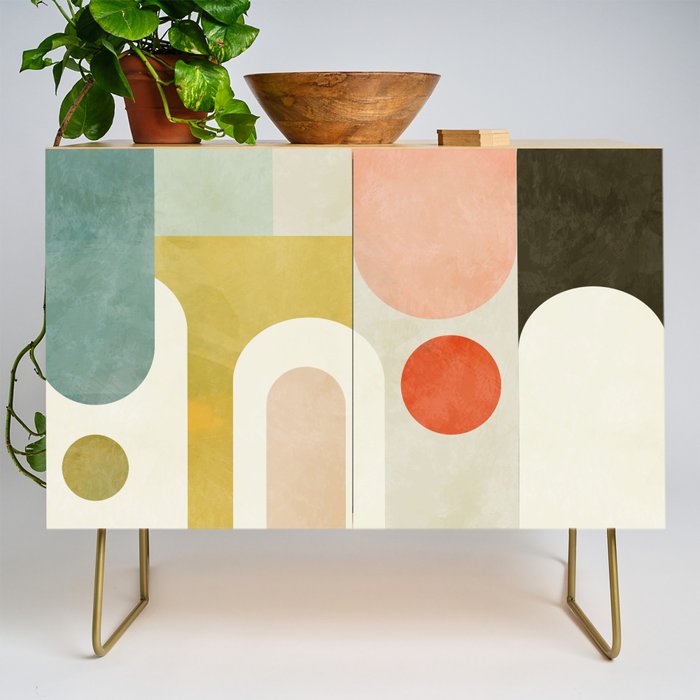 geometry abstract pastel Credenza Gallery Image 1