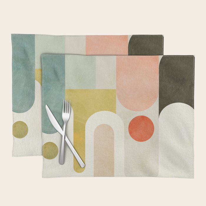 geometry abstract pastel Placemat Gallery Image 1
