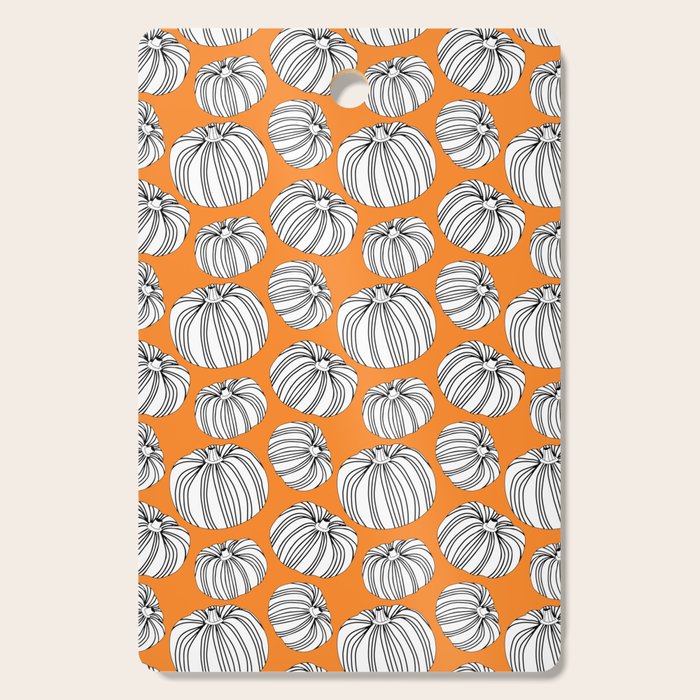 Autumn pumpkin vegetable art pattern Cutting Board Gallery Image 1