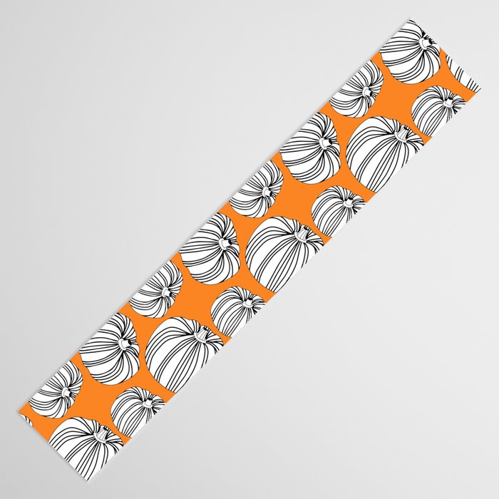 Autumn pumpkin vegetable art pattern Table Runner Gallery Image 3