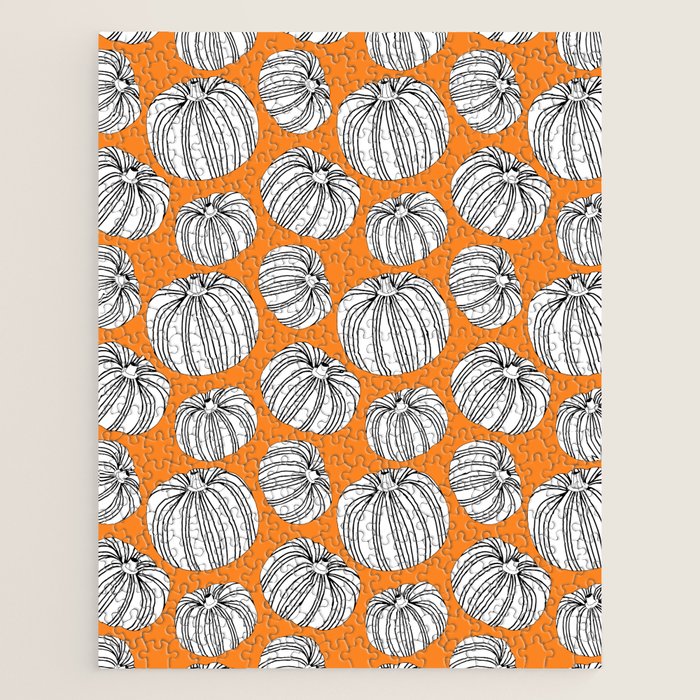 Autumn pumpkin vegetable art pattern Jigsaw Puzzle Gallery Image 1