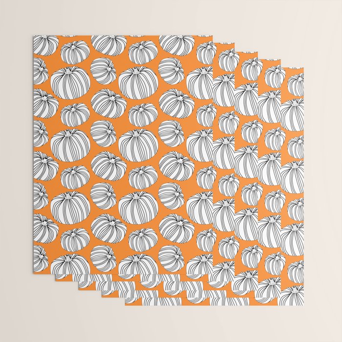 Autumn pumpkin vegetable art pattern Wrapping Paper Gallery Image 3